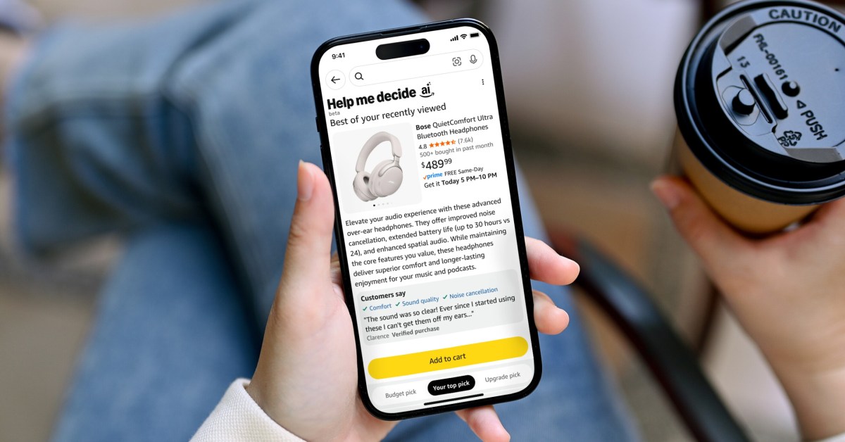 Amazon’s latest attempt at selling stuff with AI is the ‘Help me decide’ button