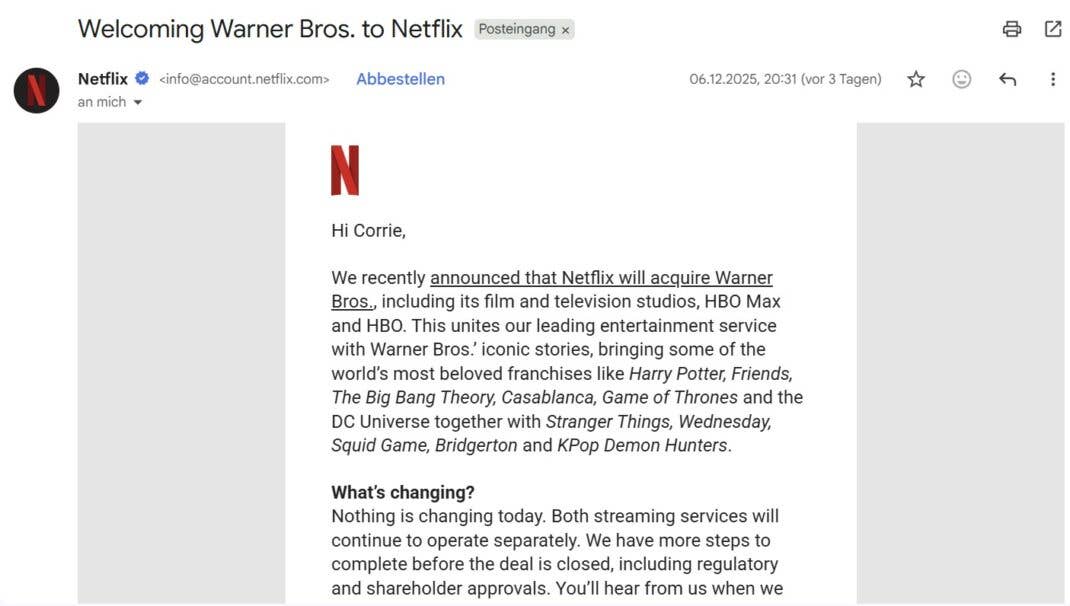 Netflix Confuses With Strange E-Mail