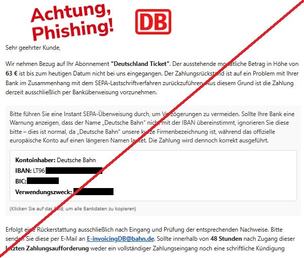 Kunden der Deutschen Bahn müssen jetzt mit Betrug rechnen