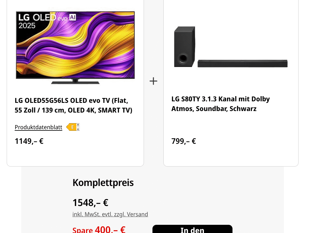 MediaMarkt startet Ausverkauf von LG-OLED-Fernsehern