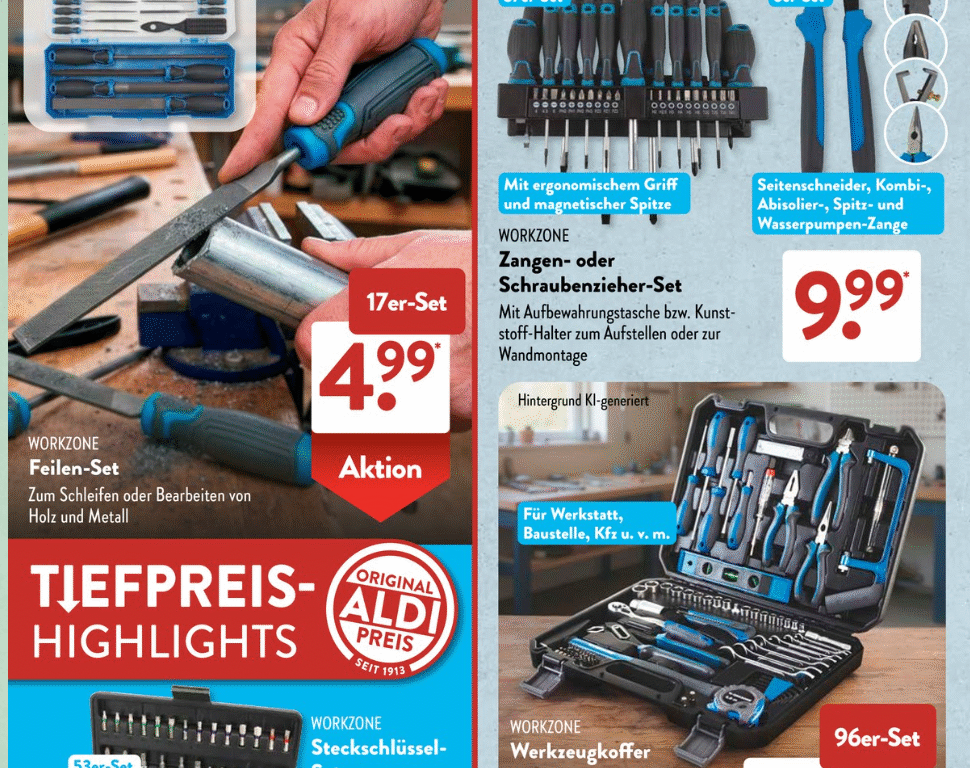 Aldi verkauft ab 23.07. einen Werkzeugkoffer für 50 Euro