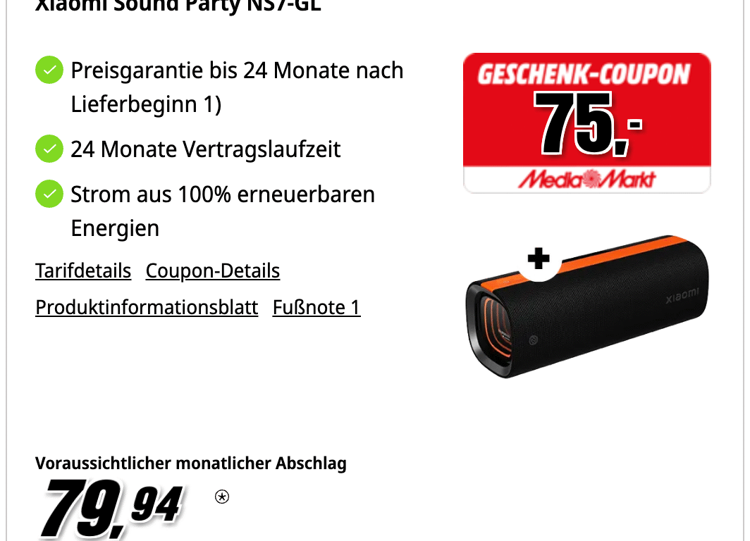 Bis zu 210 Euro Gutschein obendrauf: Strom- und Gastarife MediaMarkt