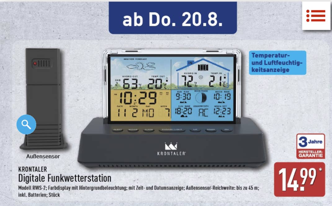 15-Euro-Produkt, das beim Wetter-Wirrwarr hilft