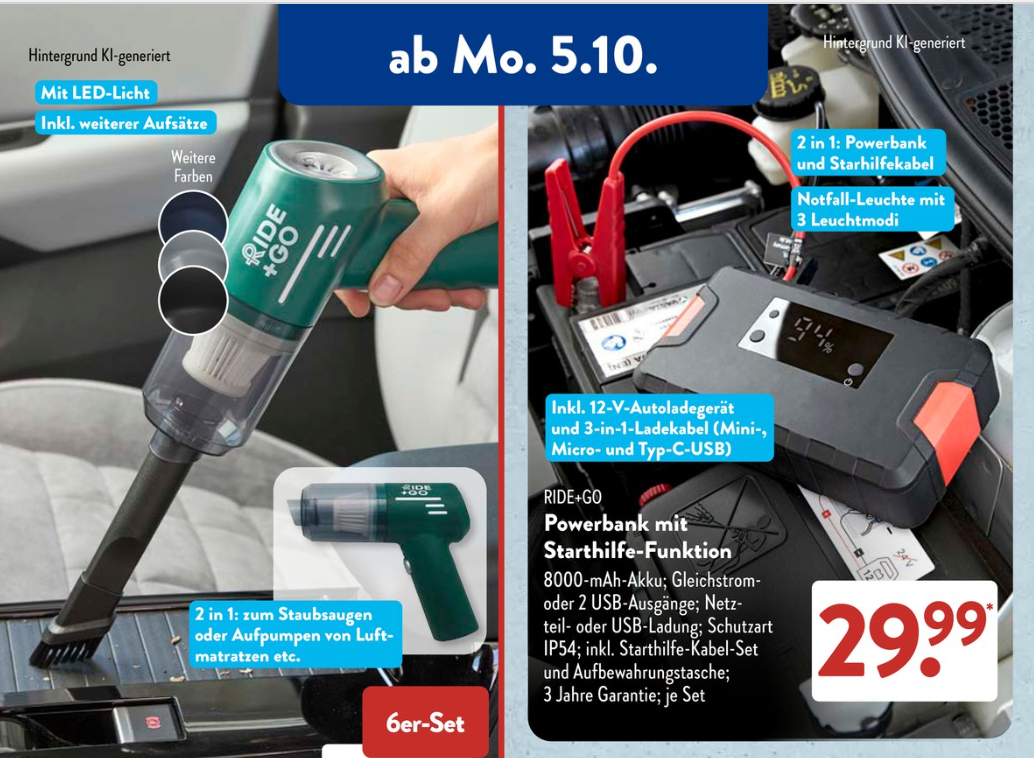 Ab Montag bei Aldi: Starthilfe-Gadget für 30 Euro