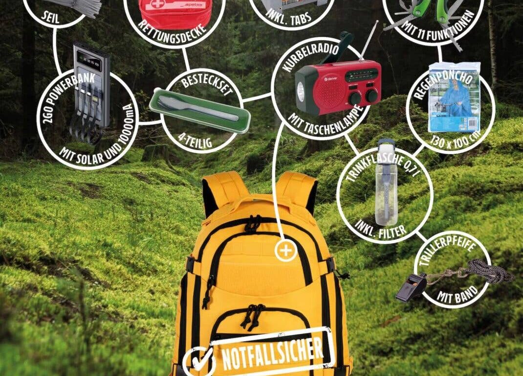 Netto verkauft Notfallrucksack: Was steckt drin?